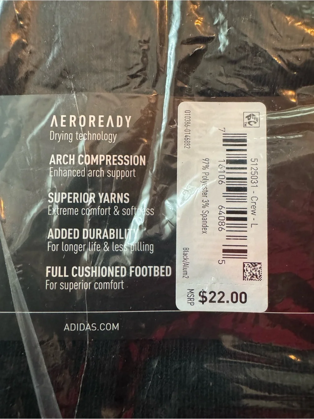 Adidas Men's Cushions Crew Socks - 6 Pack & Goodfellow Crew Socks Bundle